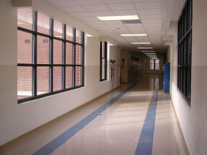Photo of a school hallway by Henry de Saussure Copeland