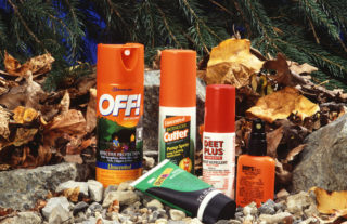 Various insect repellents containing DEET