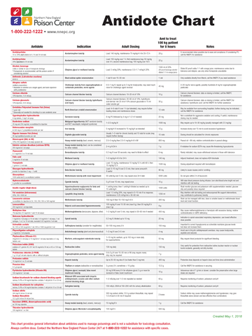 NNEPC Antidote Chart Thumbnail